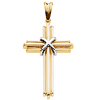 14kt Two-tone Gold 1 1/2in Wrapped Cross