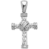 14kt White Gold 1 1/8in Wrapped Rope Cross