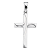 14kt White Gold Cross Pendant with Wavy Lines