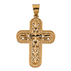 14k Yellow Gold Reversible Crucifix 1 1/4in
