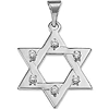 14kt White Gold Star of David Diamond Pendant