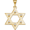 14kt Yellow Gold Star of David Diamond Pendant