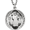 Sterling Silver 18mm St. Benedict Medal & 18in Chain