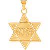 14k Yellow Gold Star of David Tzion Pendant 3/4in