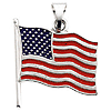 American Flag Pendant 14k White Gold
