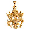 14kt Yellow Gold 3/4in U.S. Army Eagle Pendant