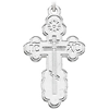 14k White Gold Russian Orthodox Cross