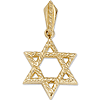 14kt Yellow Gold 3/4in Star of David Braided Pendant