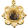 10k Yellow Gold Enamel St. Joseph Picture Medal 1in