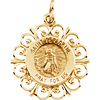 14kt Yellow Gold 3/4in Fancy St. Peregrine Medal