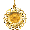 14kt Yellow Gold 3/4in Confirmation Medal
