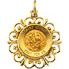 14kt Yellow Gold 18.5mm Fancy St. George Medal