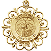 14kt Yellow Gold 3/4in Fancy St. Gerard Medal