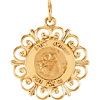 14kt Yellow Gold 3/4in St. Anthony Medal Scalloped Edges