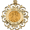 14kt Yellow Gold 18.5mm Fancy St. Anne Medal