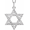Sterling Silver Textured Star of David Necklace
