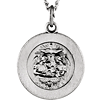Sterling Silver Round Baptismal Medal & Chain