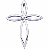 14kt White Gold 1 3/8in Pointed Loop Cross Pendant
