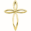 14kt Yellow Gold 1 3/8in Pointed Loop Cross Pendant