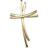 14kt Yellow Gold 1in Staggered Cross Pendant