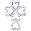 14kt White Gold 1 1/8in Hearts Cross