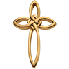 14k Yellow Gold 1 1/2in Pointed Cross