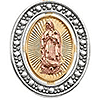 14kt Tri-Color Gold Beaded Lady of Guadalupe Medal