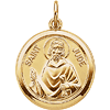 St. Jude Medal 15.5mm - 14k Yellow Gold