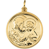 14k Yellow Gold Round St. Joseph Medal 7/8in