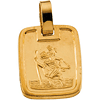 14k Yellow Gold Rectangular St. Christopher Medal 13.1x11.2mm