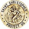 14k Yellow Gold 18mm St. Christopher US Air Force Medal