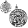 Sterling Silver St. Christopher U.S. Coast Guard Medal 18mm & Chain