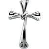 Sterling Silver 1 3/8in Twisted Concave Cross Pendant
