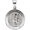 14k White Gold Hollow Guardian Angel Pendant 18.25mm