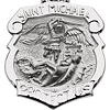 14kt White Gold 1in Hollow St. Michael Medal
