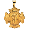 14kt Yellow Gold 1in Hollow St. Florian Medal
