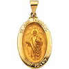14kt Yellow Gold 7/8in Hollow St. Jude Medal