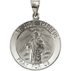 14k White Gold Hollow St. Jude Medal 22.25mm