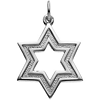 Sterling Silver Star of David Cut-out Pendant 3/4in