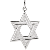 Sterling Silver 1in Star of David Pendant with Textured Finish