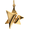 14kt Yellow Gold 3/4in Abstract Folded Star of David Pendant