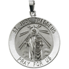 14k White Gold Round St. Jude Thaddeus Medal