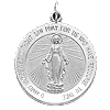 14k White Gold 18mm Miraculous Medal