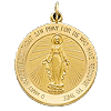14k Yellow Gold Round Miraculous Medal