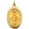 14kt Yellow Gold Oval Miraculous Medal