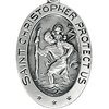 14kt White Gold Oval St. Christopher Medal