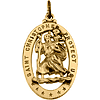14kt Yellow Gold Open Oval St. Christopher Medal