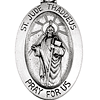 14k White Gold Oval St. Jude Medal