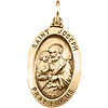 14k Yellow Gold Oval St. Joseph Medal