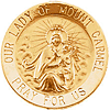 14kt Yellow Gold Lady of Mount Carmel Medal